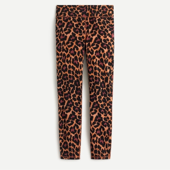 New J. CREW Weekend High-Rise Leopard Legging 7/8 Brown Orange Black AS045 Sz S - Picture 4 of 13
